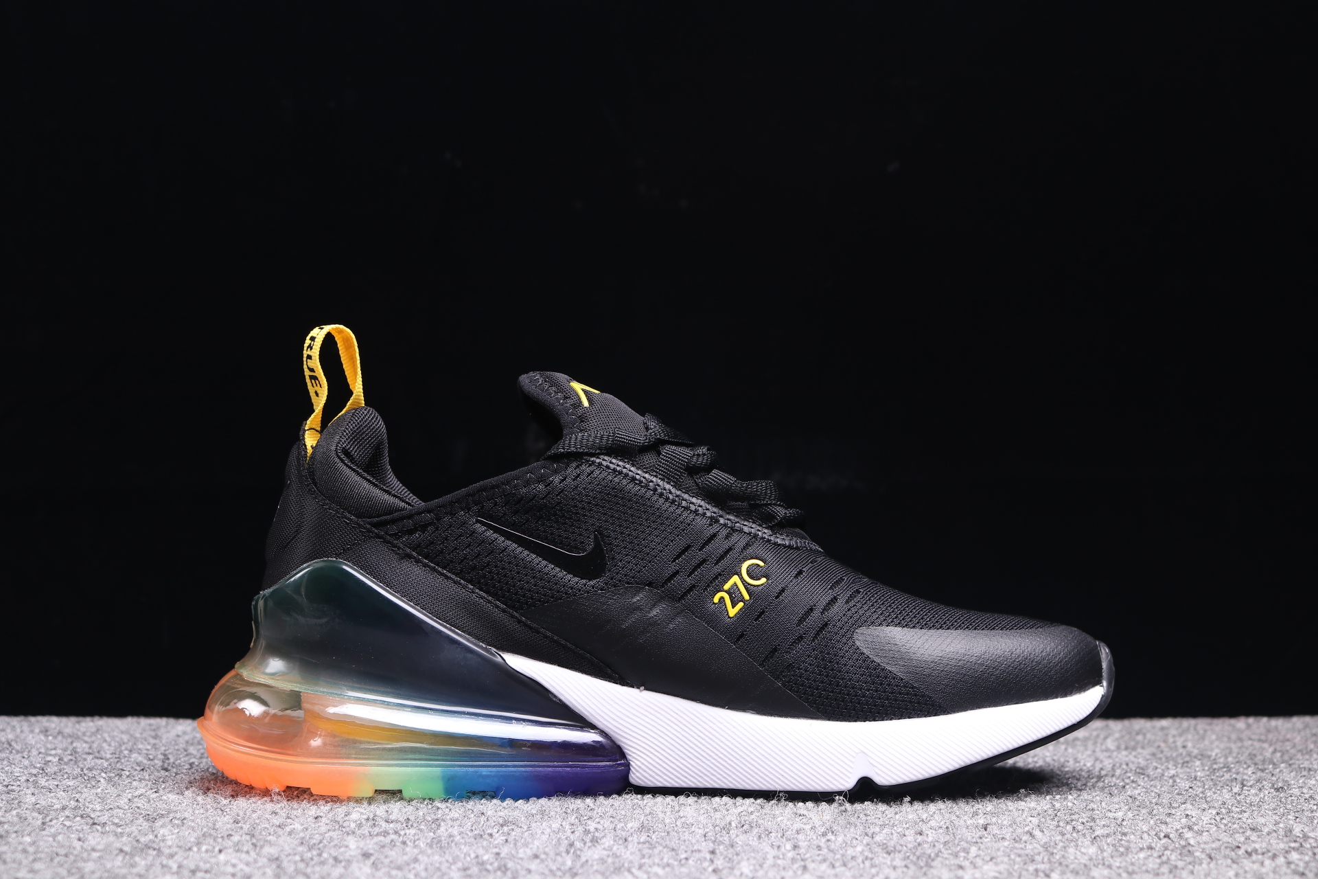 Women Supreme x Nike Air Max 270 Black Yellow Shoes